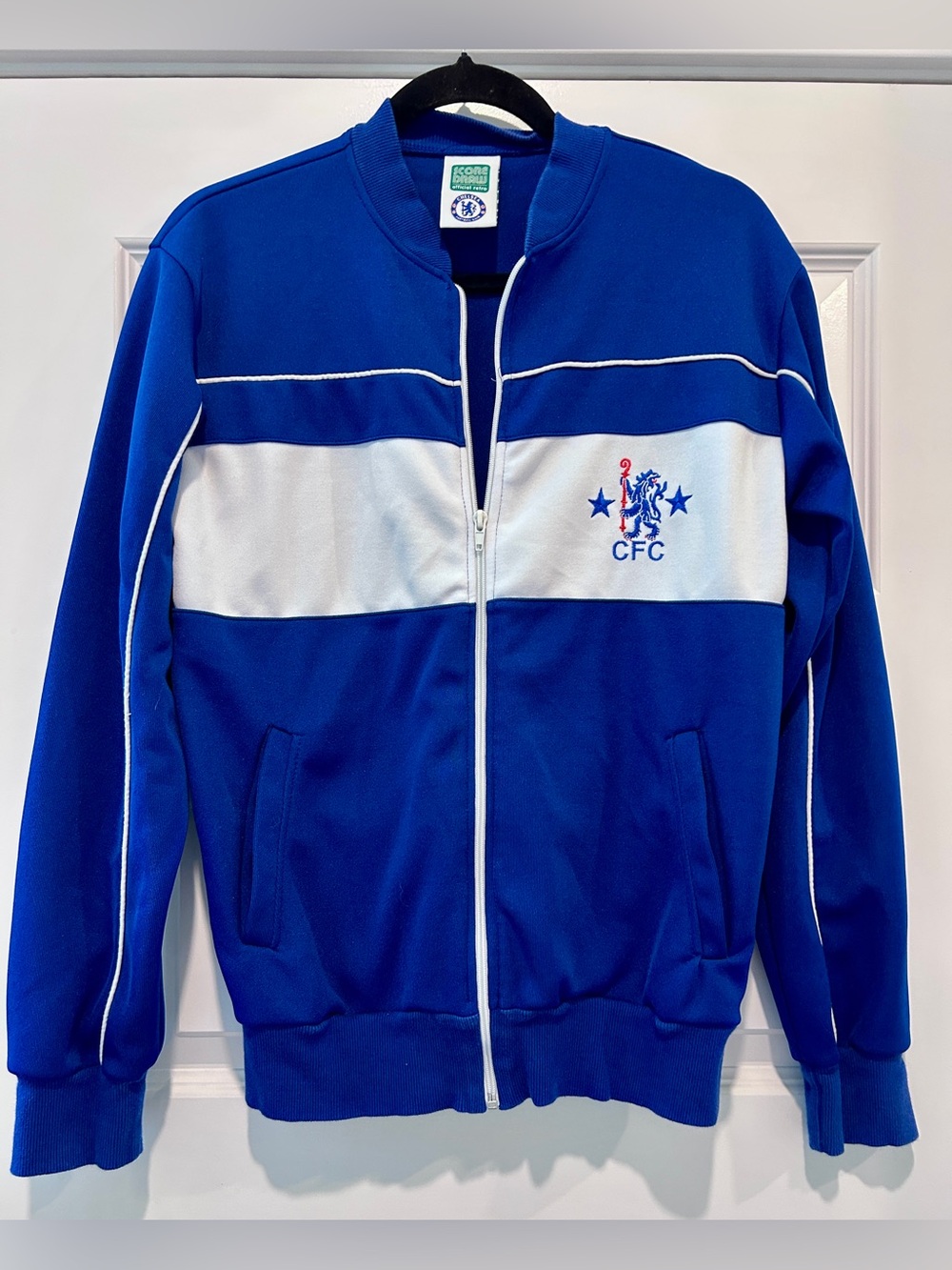 CHELSEA 1980'S FOOTBALL JACKET SCORE DRAW RETRO REPLICA SIZE S ADULT